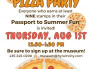 Passport Pizza Party August 1, 12:30-1:30pm